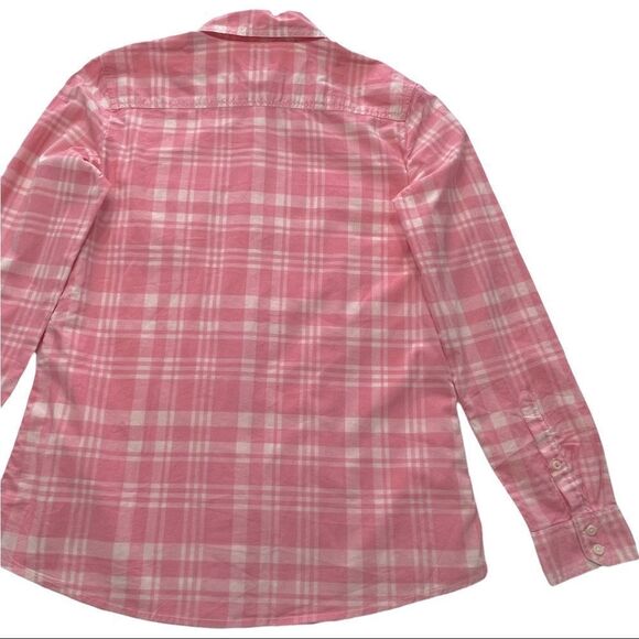 GAP Pink Plaid Button Down Long Sleeve Top Sz S - Picture 6 of 15